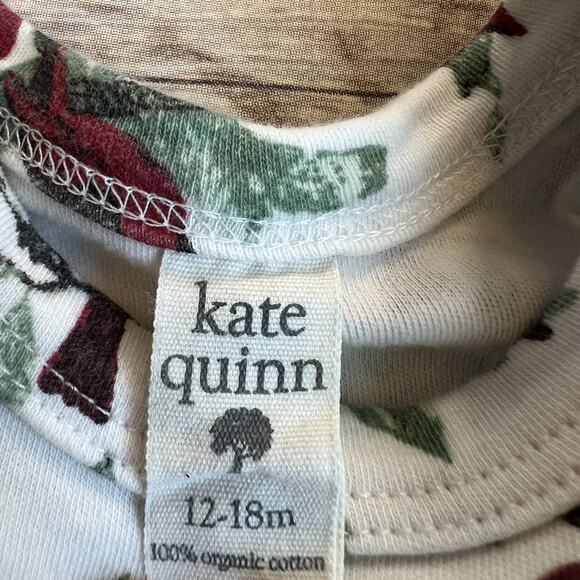 Kate Quinn Organic Cardinal Print Winter Ruffle Bodysuit 12-18m - Picture 8 of 8
